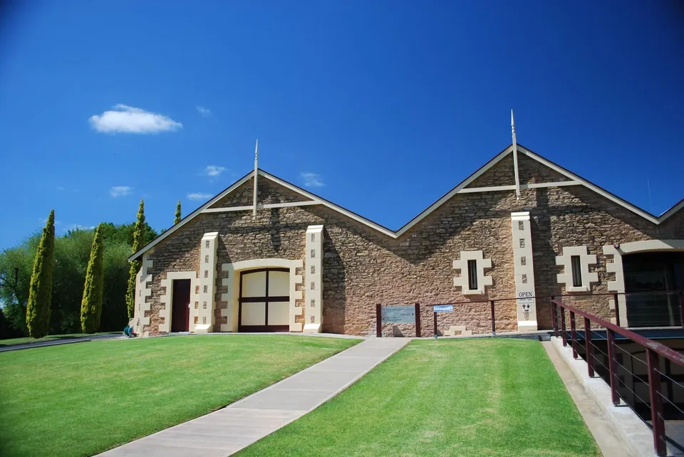 The triple-gabled Wynns Coonawarra Estate cellar door